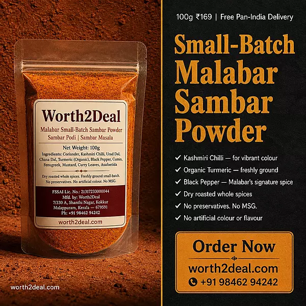 Worth2Deal homemade sambar powder —  no preservatives free pan-India delivery